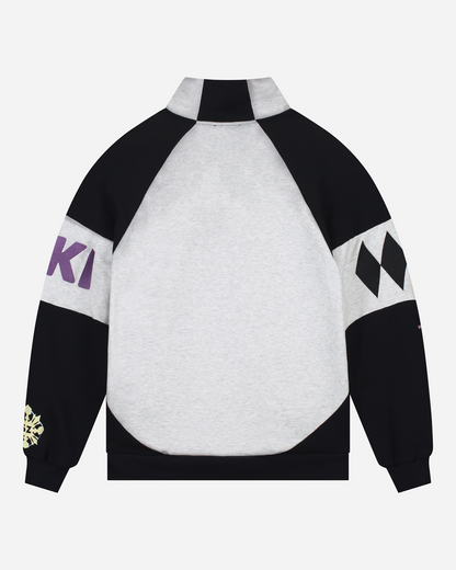 Carli Zip Up Sweater | Melange grey