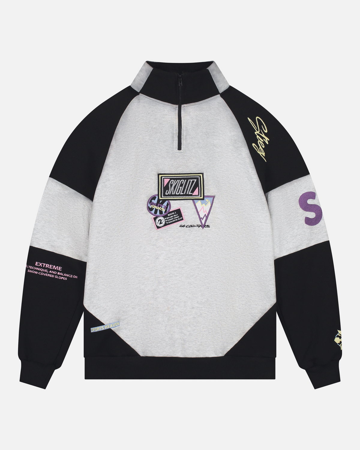 Carli Zip Up Sweater | Melange grey