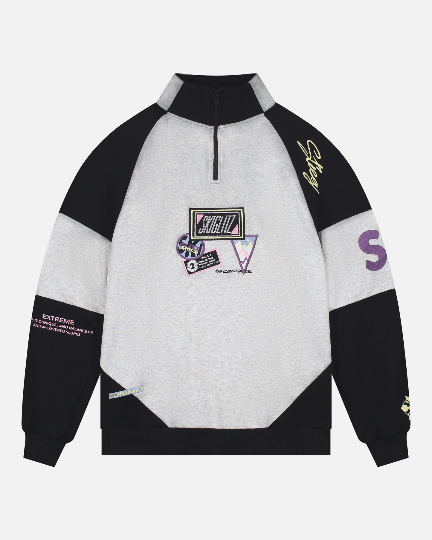 Carli Zip Up Sweater | Melange grey