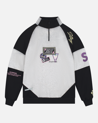 Carli Zip Up Sweater | Melange grey