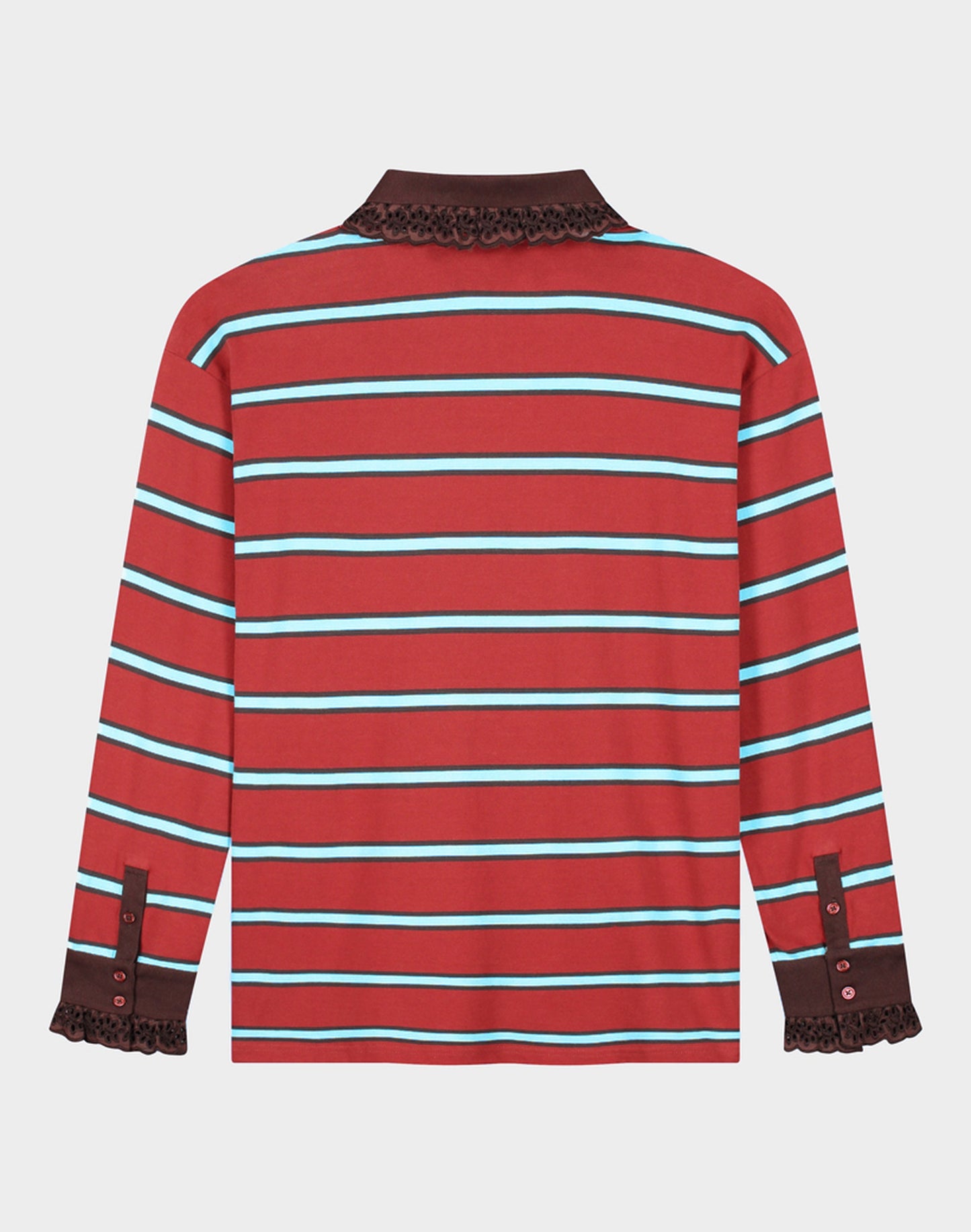 Cira Polo Longsleeve Lace Cuff | Merlot