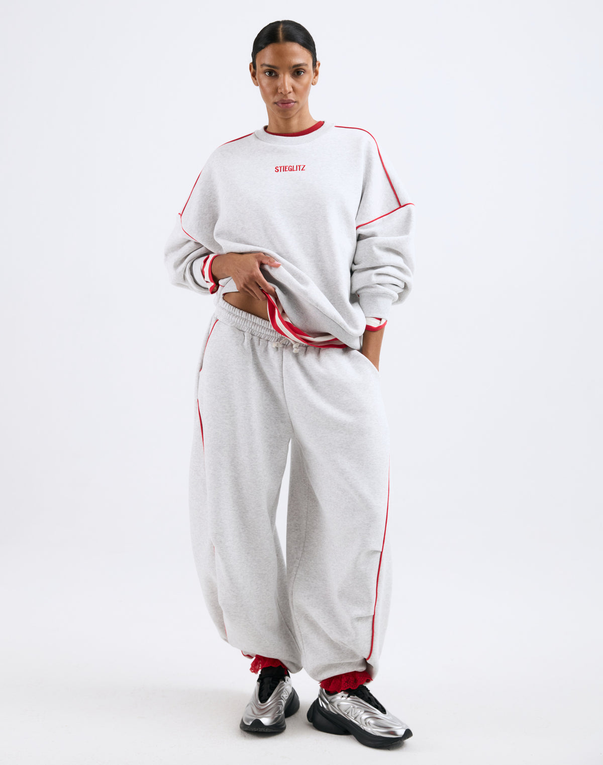 Como Balloon Sweatpants | Melange grey