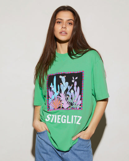 Elia Oversized Worn Out T-shirt Green