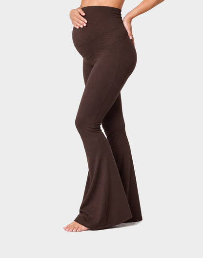 Maternity Flared Legging | Brown