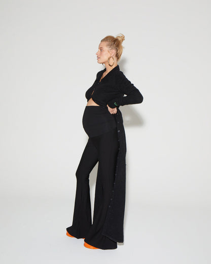 Maternity Flared Broek | Black