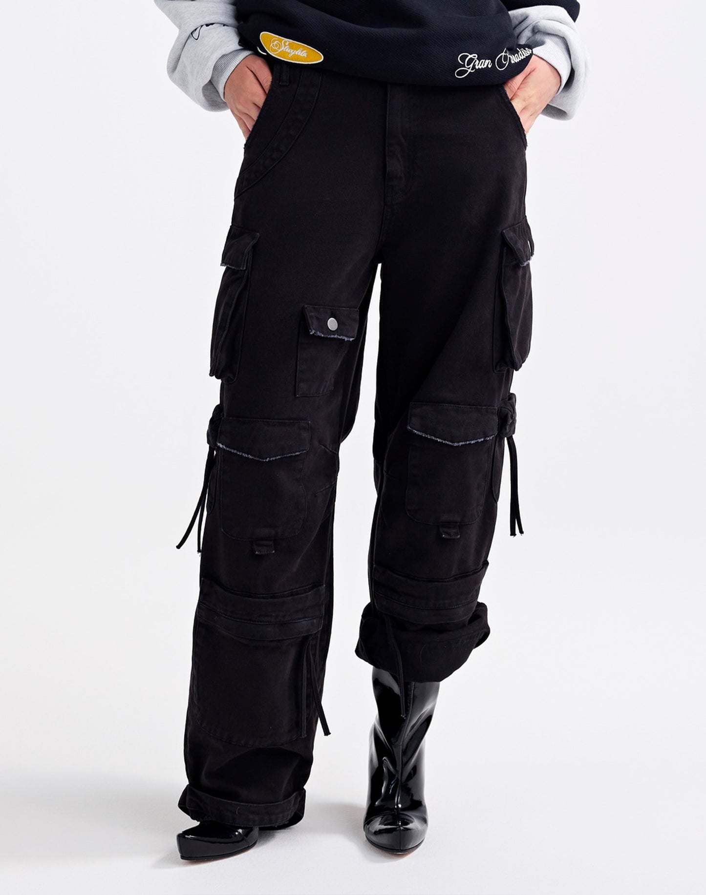 Franca Balloon Cargo Jeans | Black