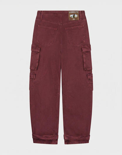 Franca Balloon Cargo Jeans | Red