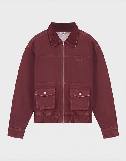 Gianna Denim Bomber Jacket | Red