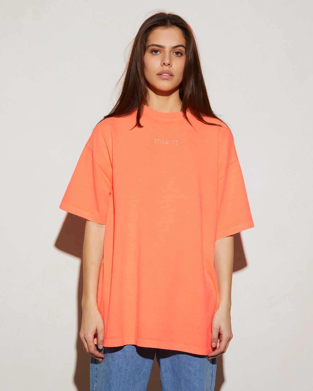 Garment Dyed Oversized T-shirt Orange