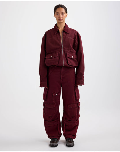 Franca Balloon Cargo Jeans | Red