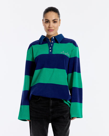 Ines Longsleeve Polo | Blue