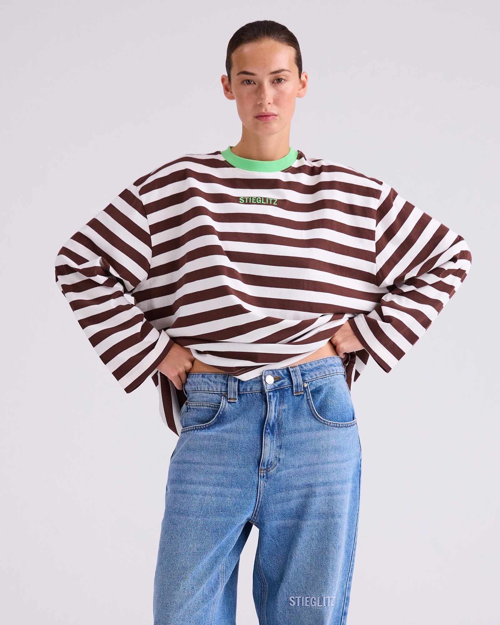Janita Skate Longsleeve – Oversized Striped Tee - STIEGLITZ