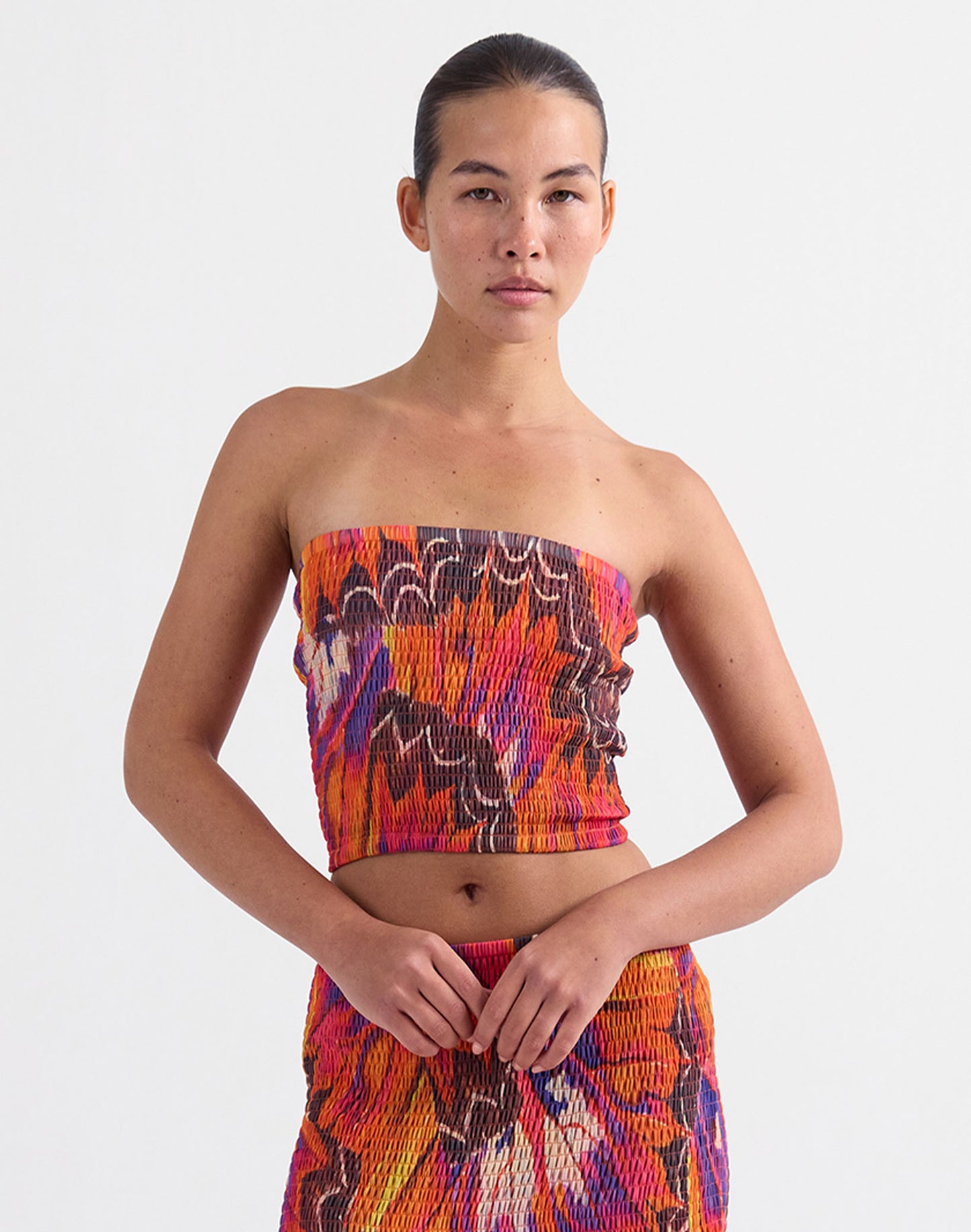 Kimia Smocked Bandeau Top | Multi