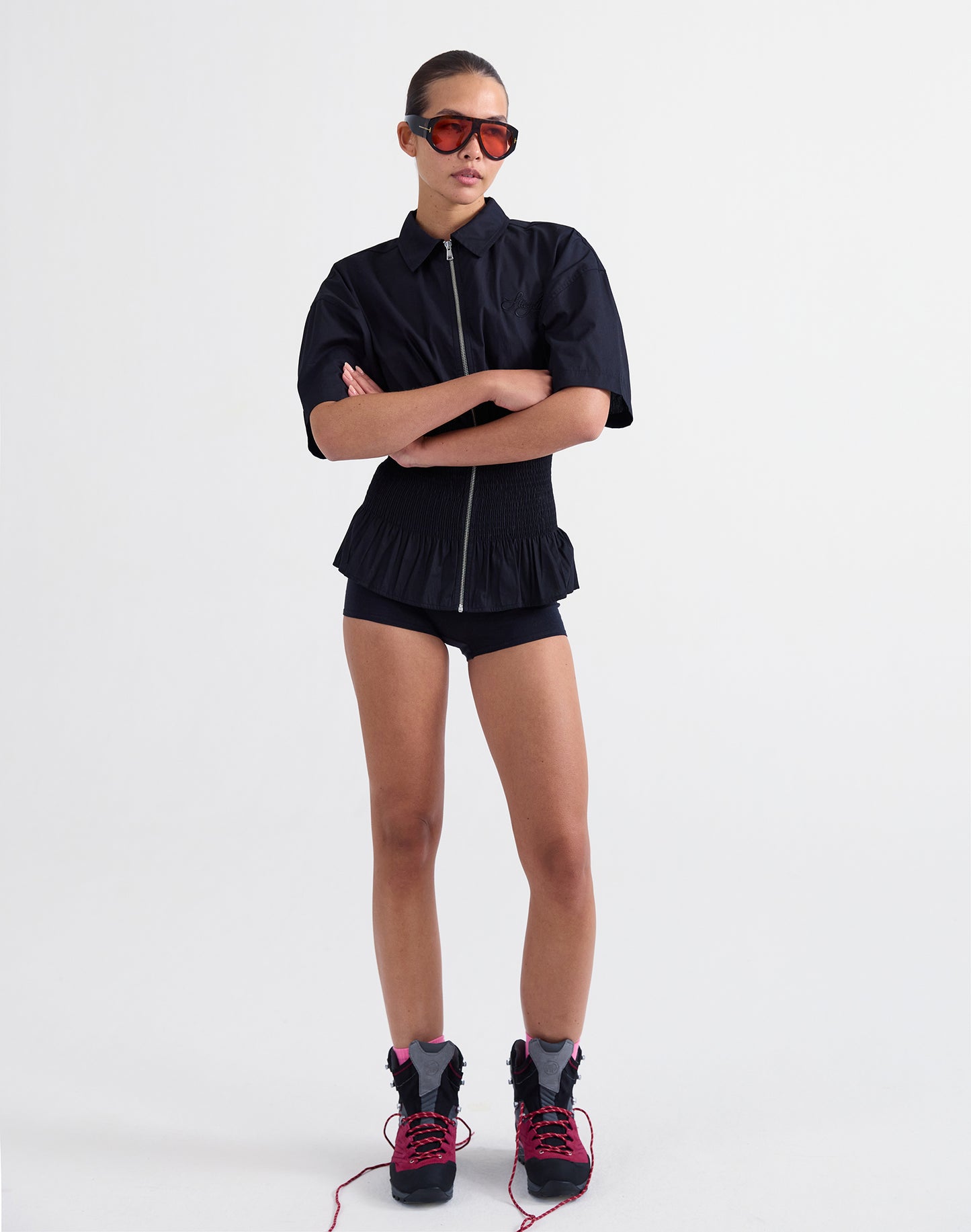 Kyla Smocked Blouse | Black