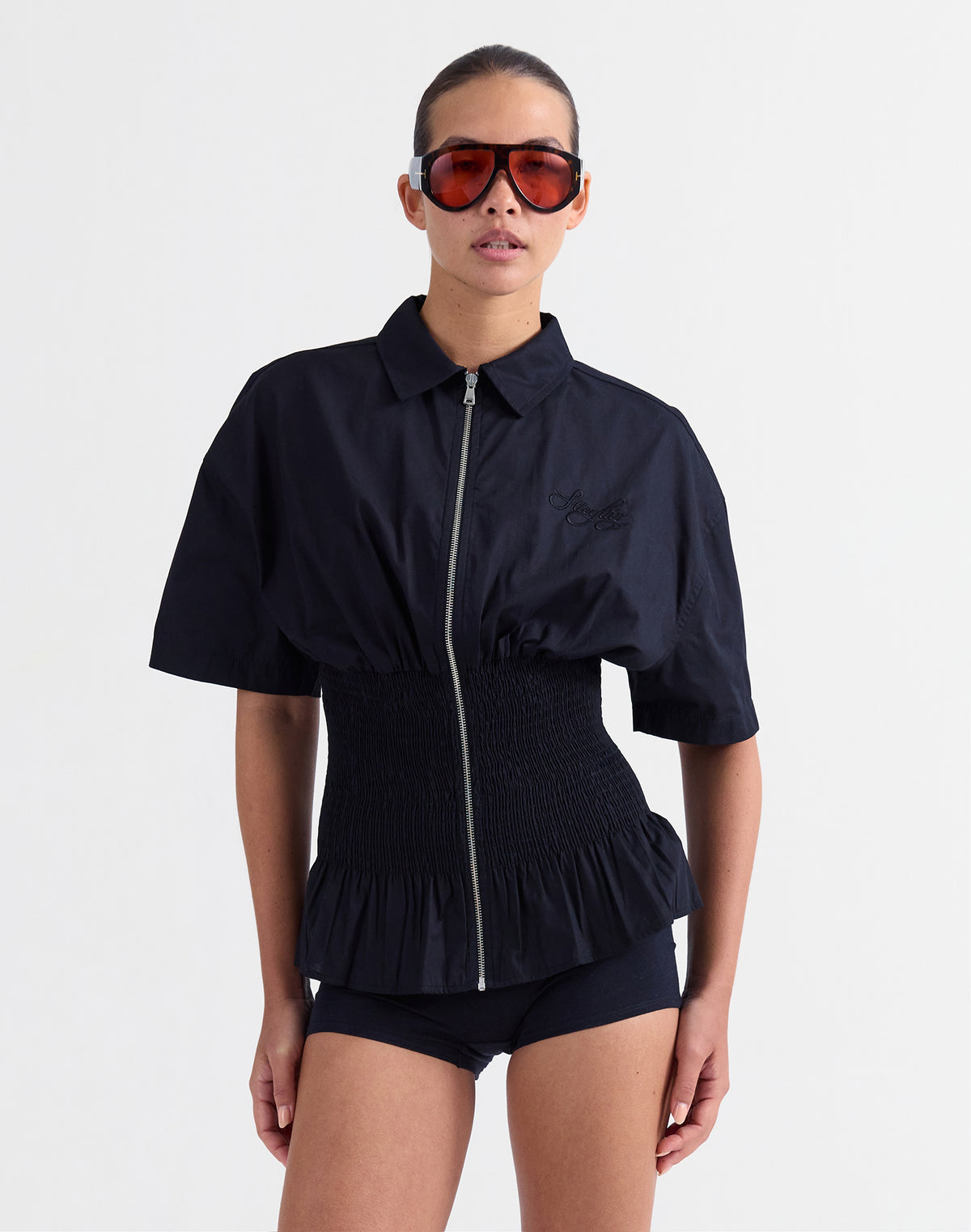 Kyla Smocked Blouse | Black