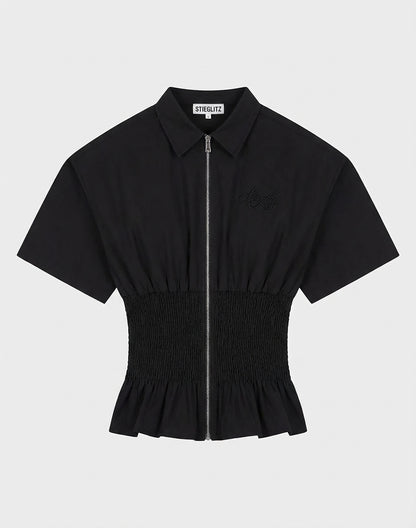 Kyla Smocked Blouse | Black