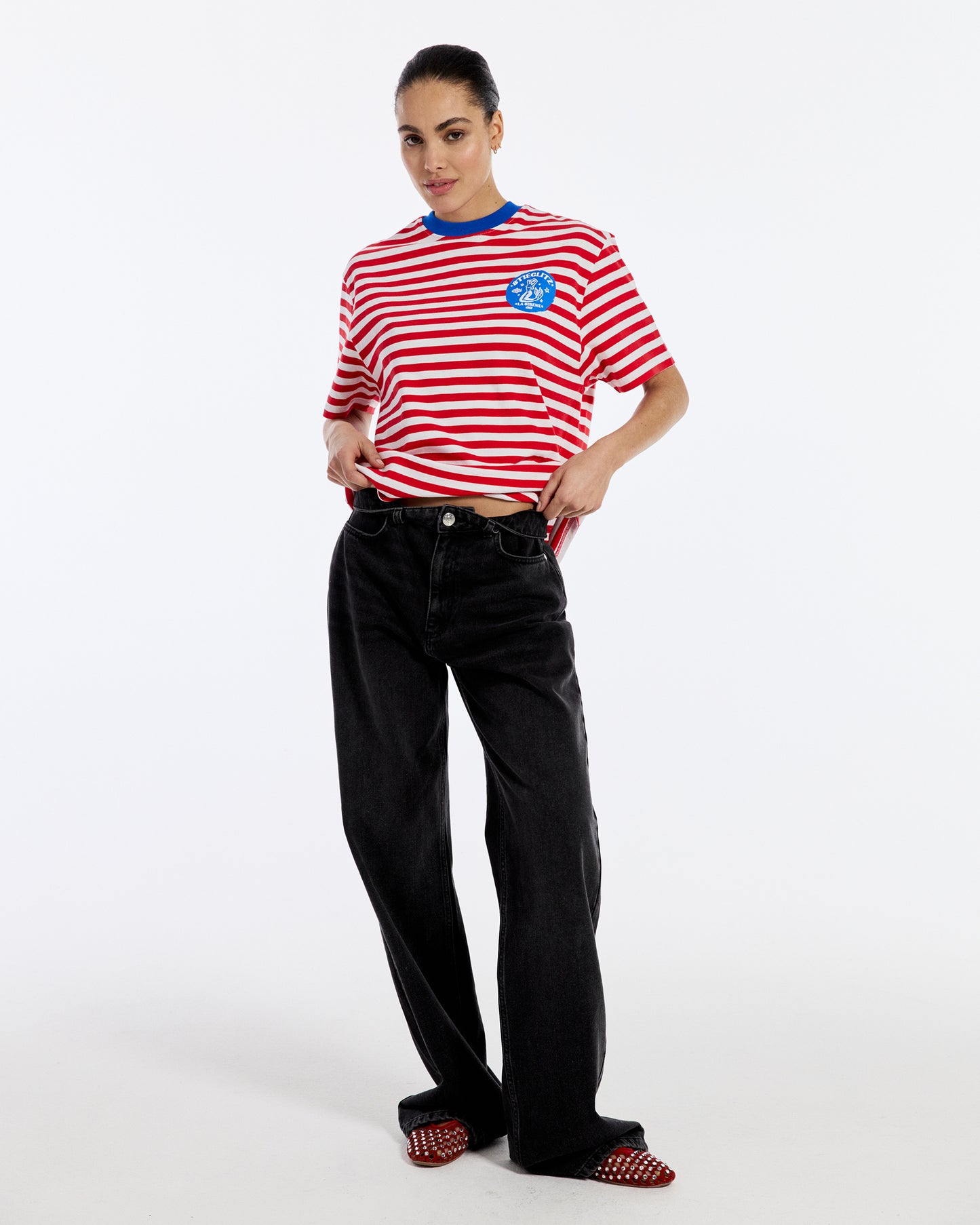 Louise Striped T-shirt | Red