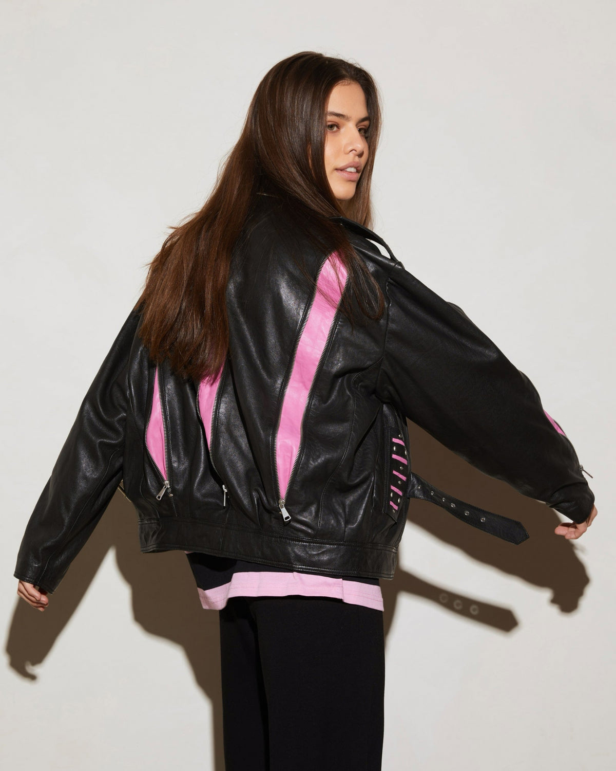 Leather Lola Biker Jacket | Black