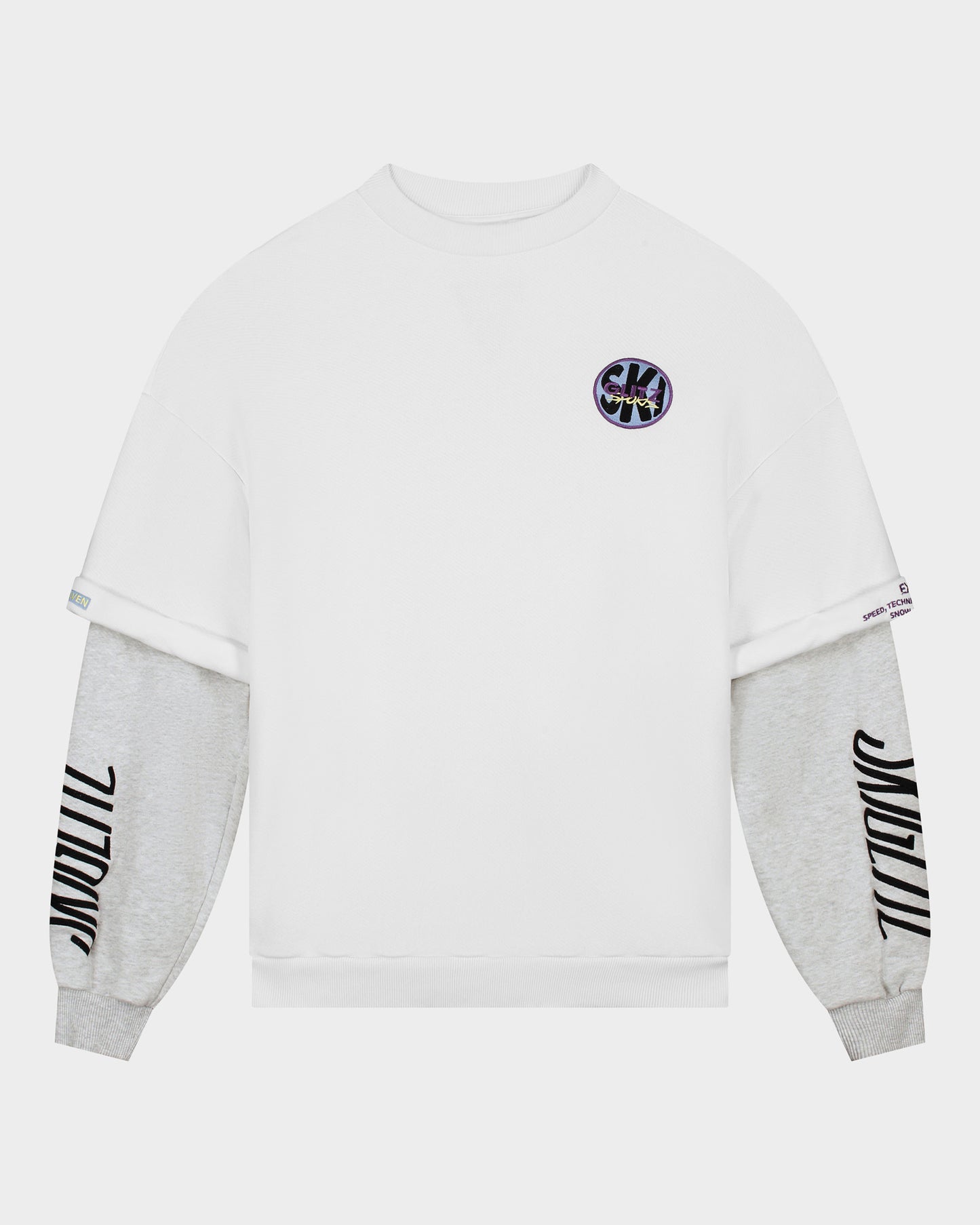 Loren Double Sleeve Sweater | White