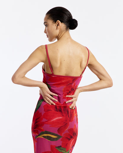 Marie Spagetti Mesh Dress | Red