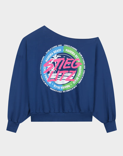 Maik Off-Shoulder Sweater | Blue