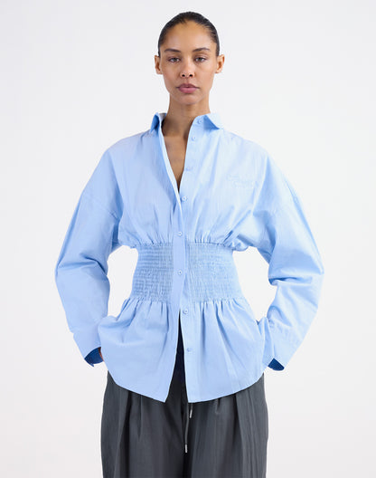 Amanda Smock Blouse | Blue