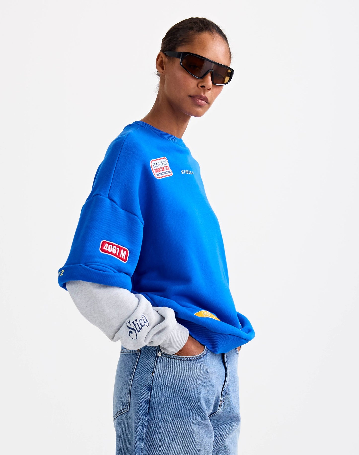 Mikky Sweater Double Sleeve | Blue