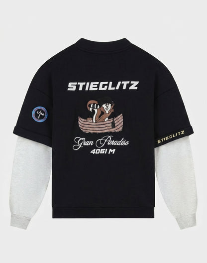 Mikky Sweater Double Sleeve | Black