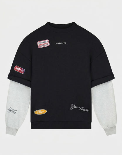 Mikky Sweater Double Sleeve | Black