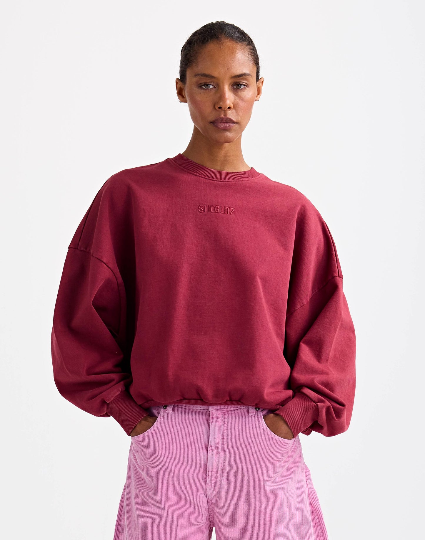Basic Worn-out Sweater | Red