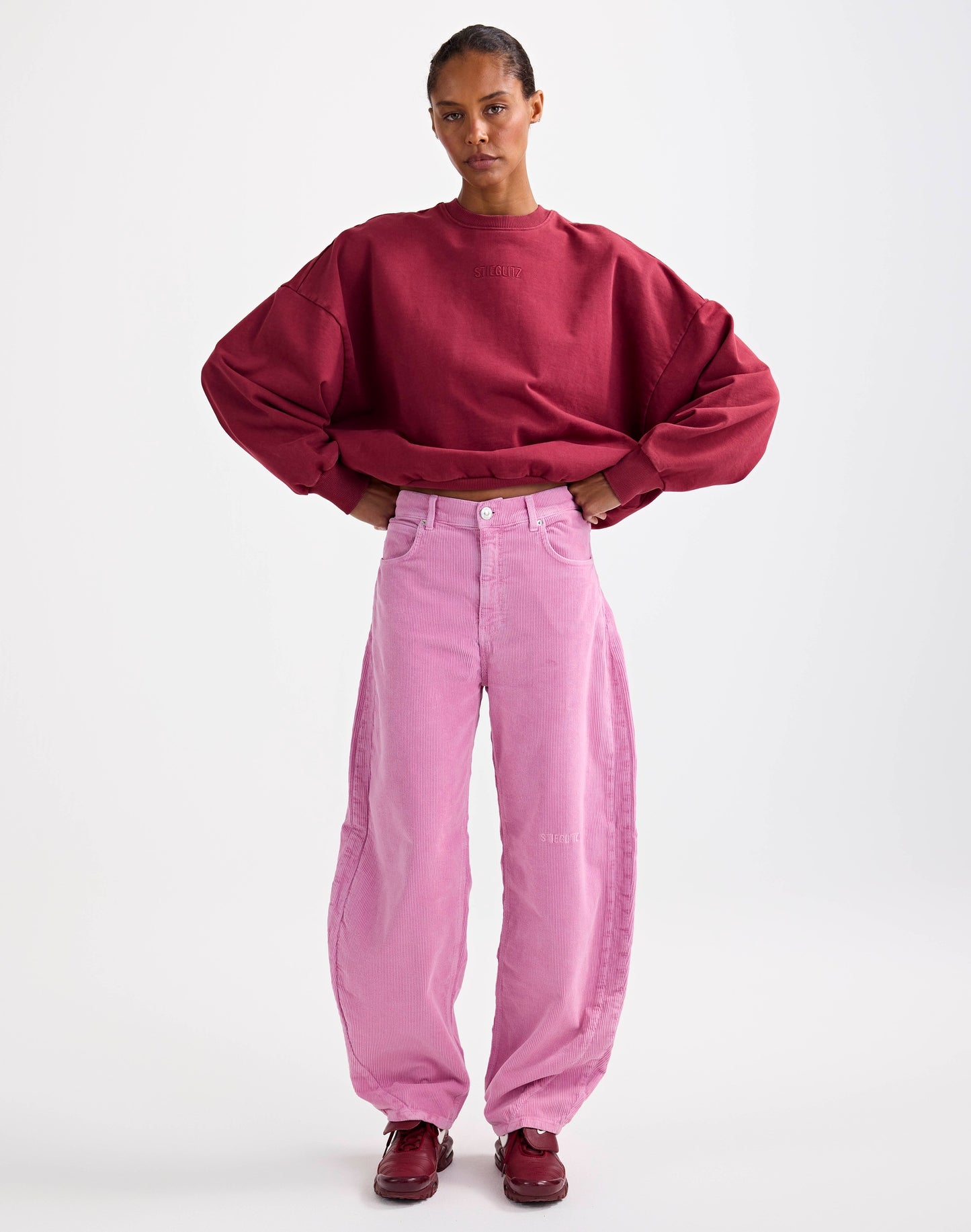 Basic Worn-out Sweater | Red