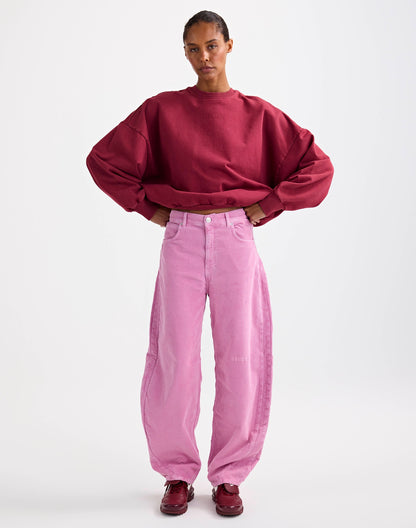 Basic Worn-out Sweater | Red