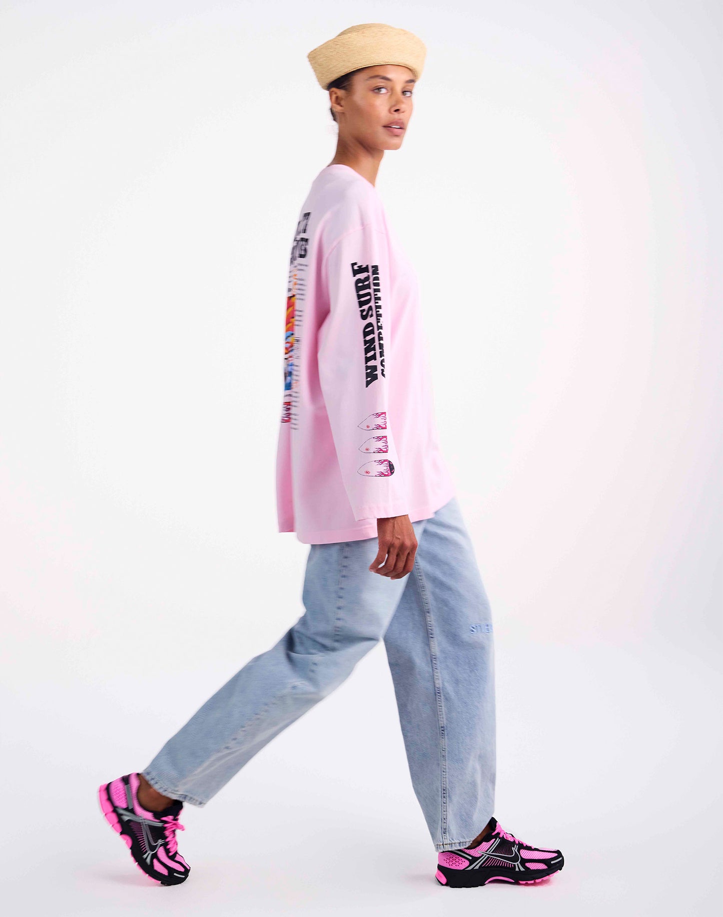 Monica Wide Skate Longsleeve | Pink