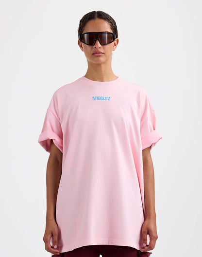 Basic Worn-out Oversized T-shirt | Pink