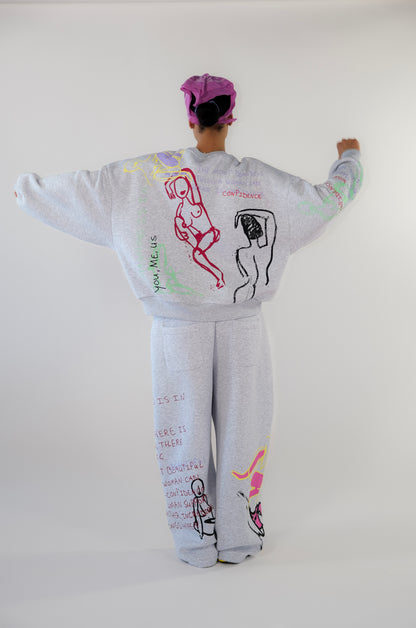 Sisters Oversized Sweater | Melange grey