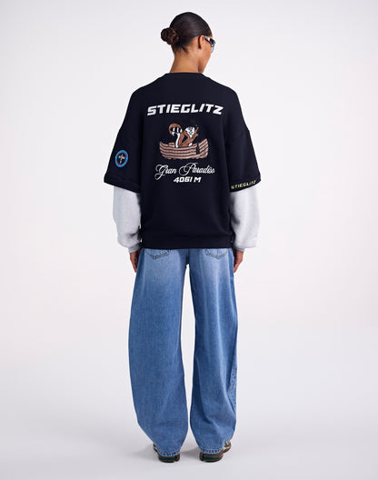 Mikky Sweater Double Sleeve | Black