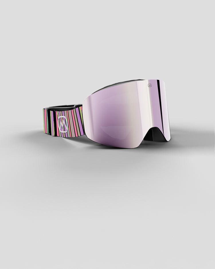 Skiglitz Stripe Goggles | Pink