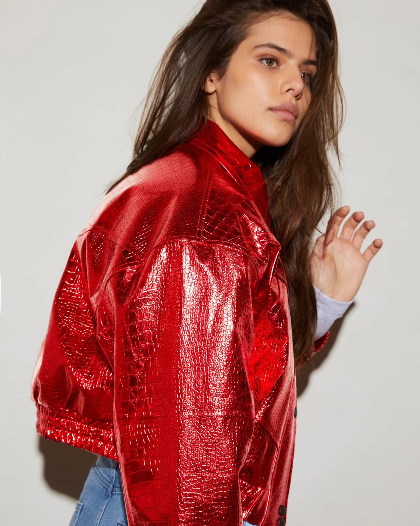 Snake Bomber Jacket | Red