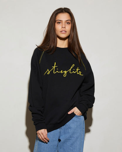 Stieg Stitch Sweater Black