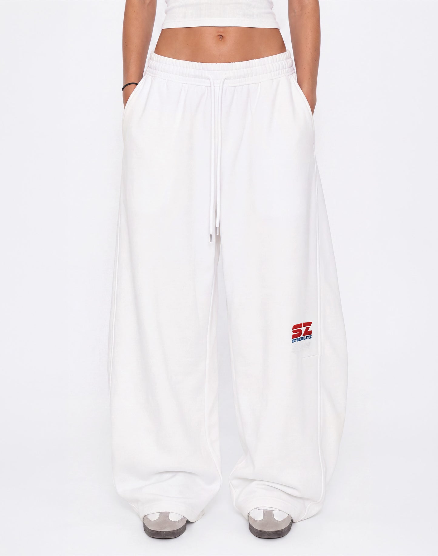 Isdro Balloon Sweatpants | White