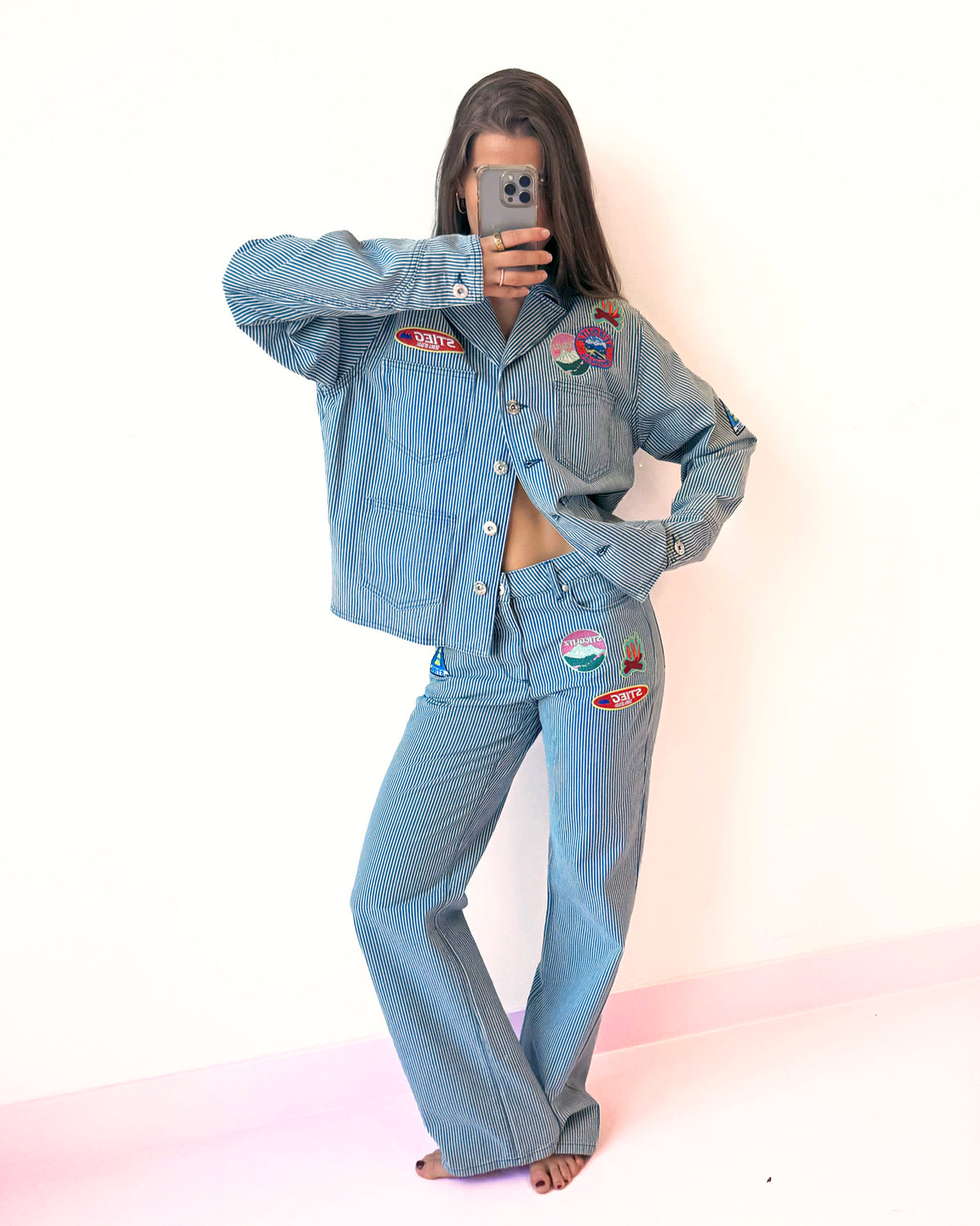 Treasure Room Jeans Stripe | Denim blue