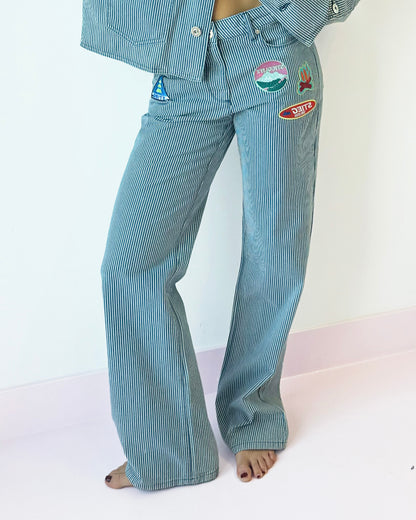 Treasure Room Jeans Stripe | Denim blue