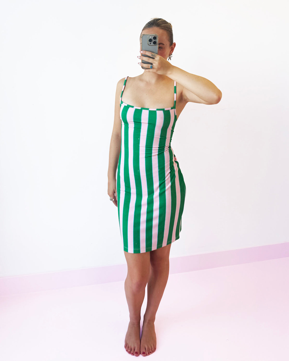 Treasure Room Dress Stripes | Green