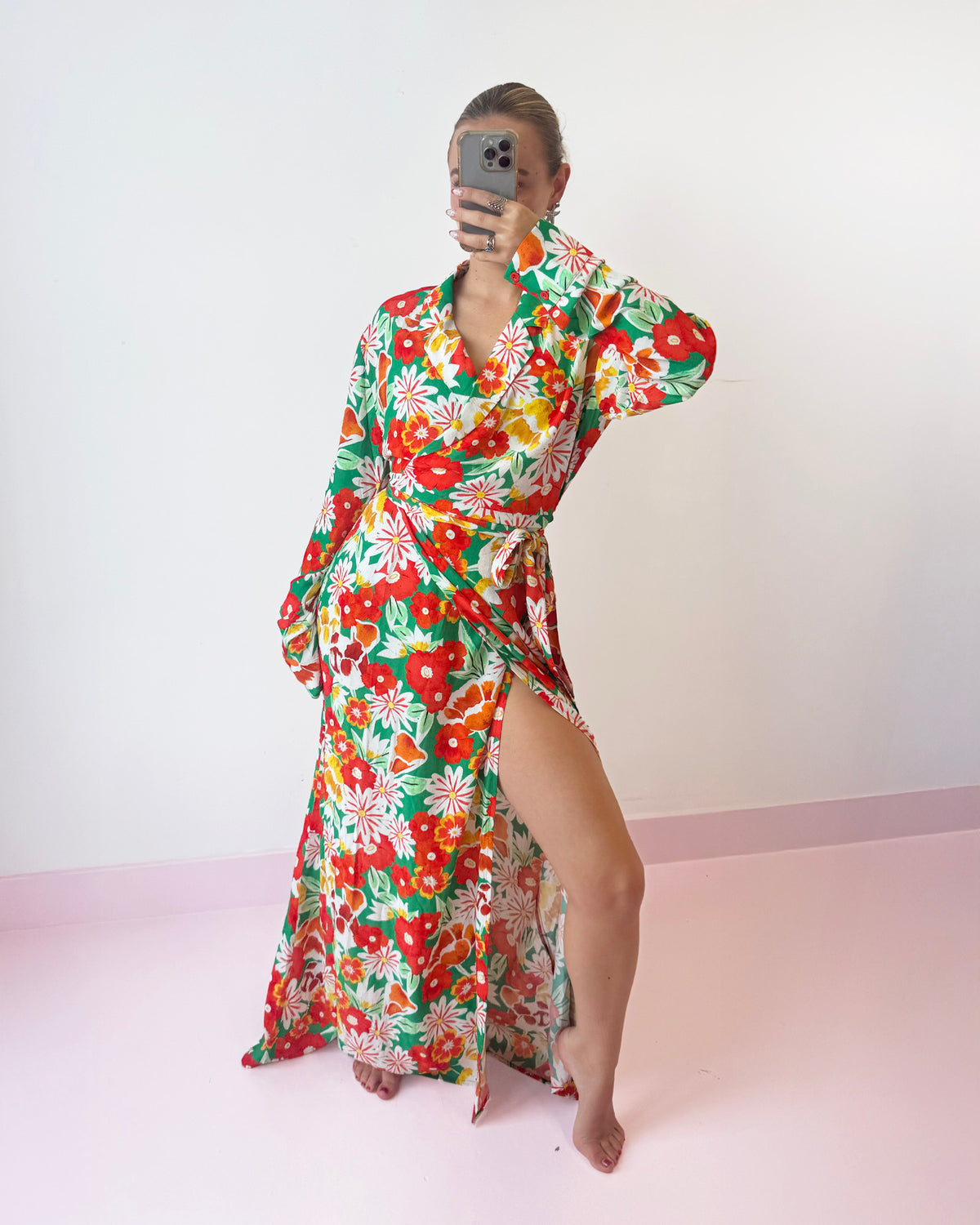 Treasure Room Wrap Dress Flowers | Red