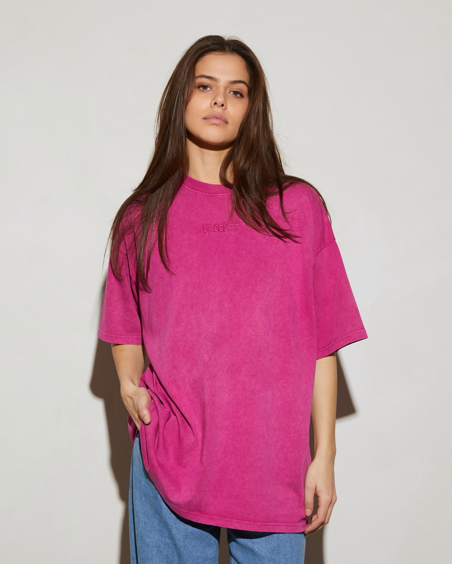 Worn Out T-shirt Roze 