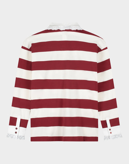 Zelina Polo Longsleeve Lace Cuff | Brown