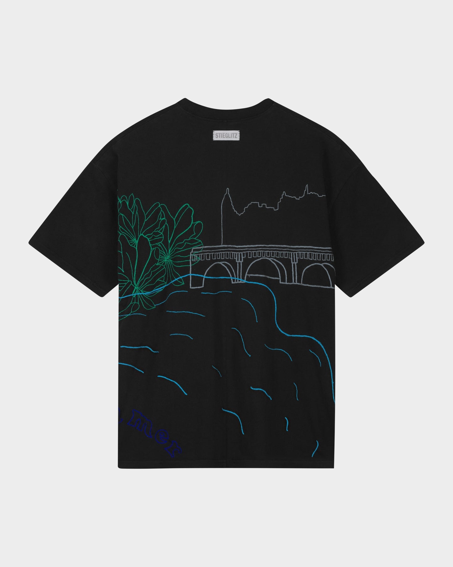 Stieglitz x Kilometre Quais de la mer T-Shirt | Black